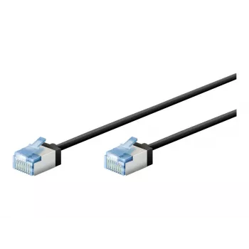 Goobay Ultra-Flexible CAT 6A Patch Cable slim U/FTP black - extra-short plug (74315)