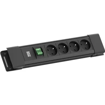 Listwa zasilająca Bachmann CONNECTUS 4xUTE 1xSchalter 2.0m CEE7/7 Czarna