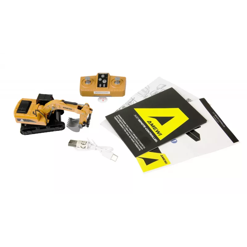 Model koparki RC Amewi 22747, skala 1:64, silnik elektryczny, dla dzieci od 6 lat