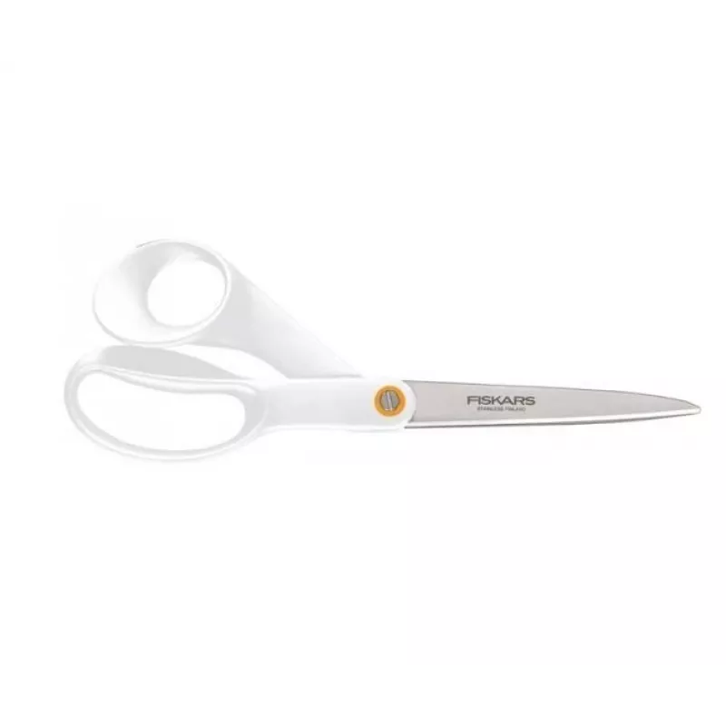 Fiskars F061200487 nożyczki biurowe/artystyczne Nożyczki biurowe Proste cięcie Stal nierdzewna, Biały