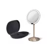 simplehuman Składane lusterko z czujnikiem, 12 cm, akumulatorowe, stal nierdzewna w kolorze różowego złota