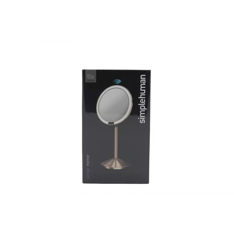 simplehuman Składane lusterko z czujnikiem, 12 cm, akumulatorowe, stal nierdzewna w kolorze różowego złota