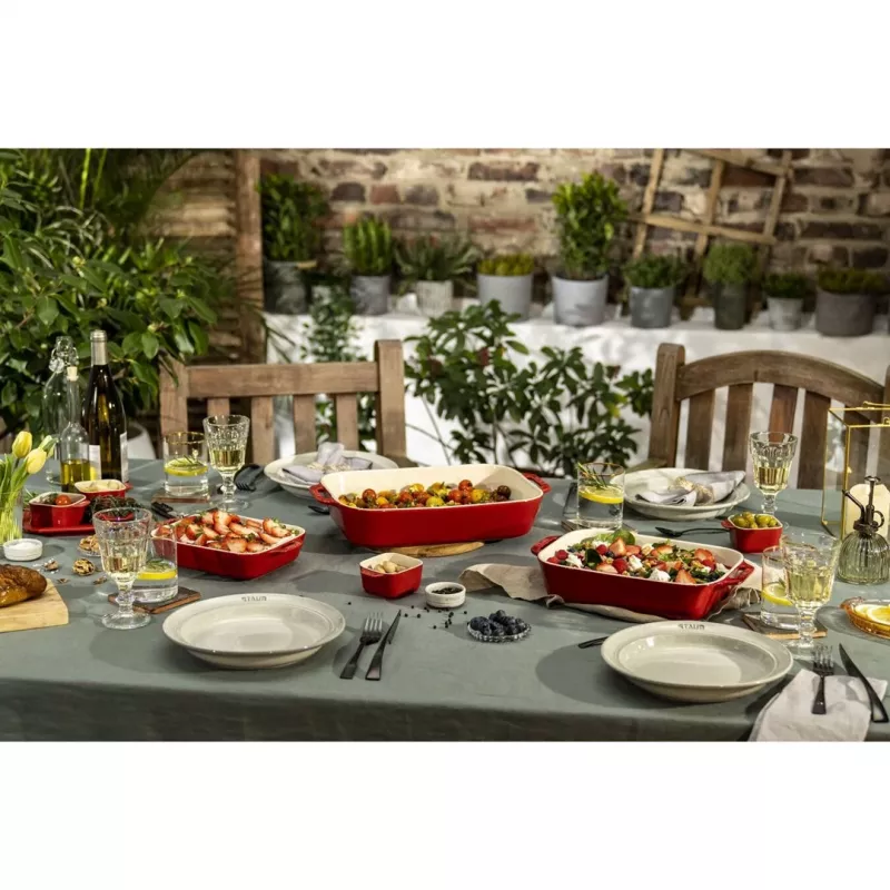 ZWILLING Staub Ceramiczny prostokątny zestaw do pieczenia 3 szt., czerwony, maks. 300°C