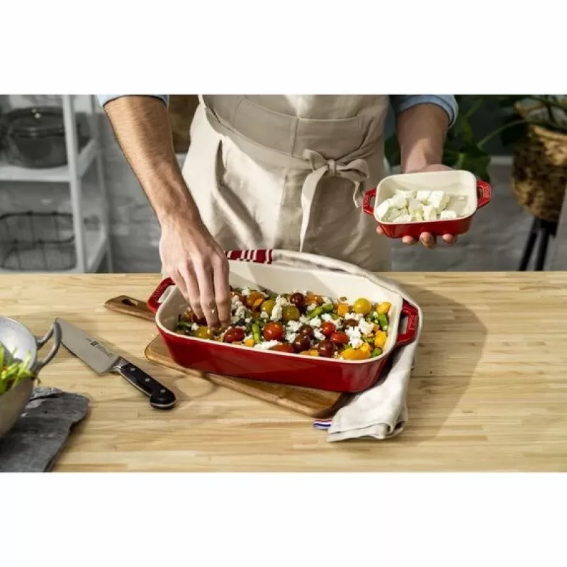 ZWILLING Staub Ceramiczny prostokątny zestaw do pieczenia 3 szt., czerwony, maks. 300°C