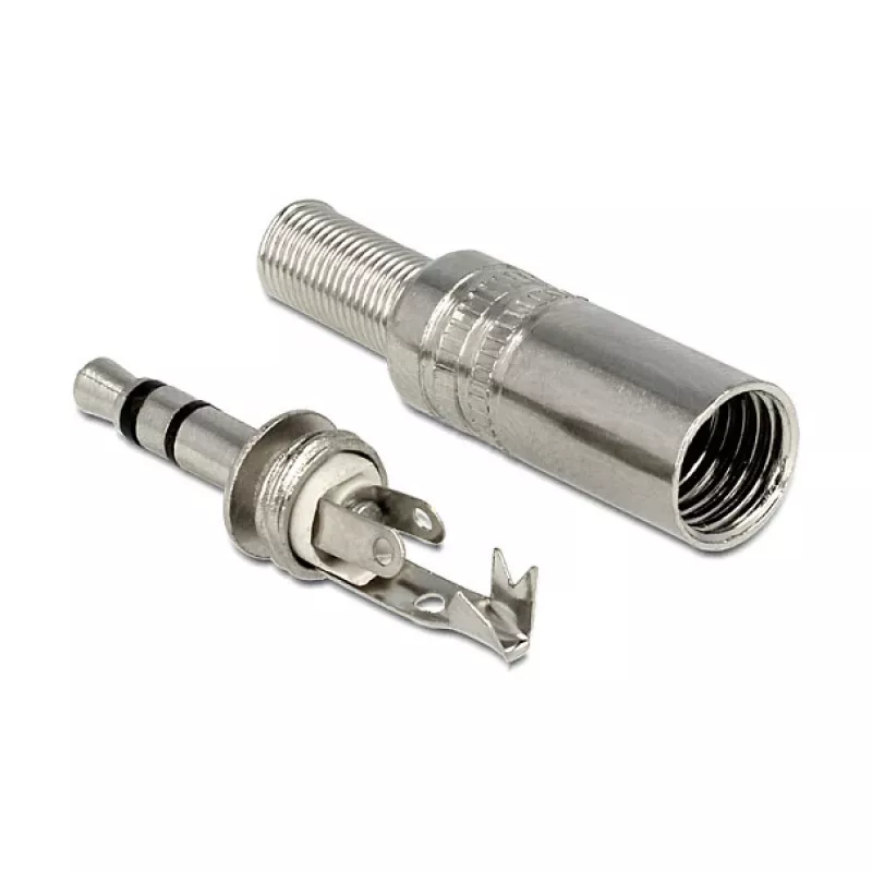 Złącze przewodowe DELOCK 65532, 3,5 mm metalowe, srebrne