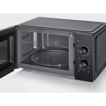 Kuchenka mikrofalowa z grillem SEVERIN MW 7792, wolnostojąca, 20 l, 900 W, czarna, przyciski i pokrętło