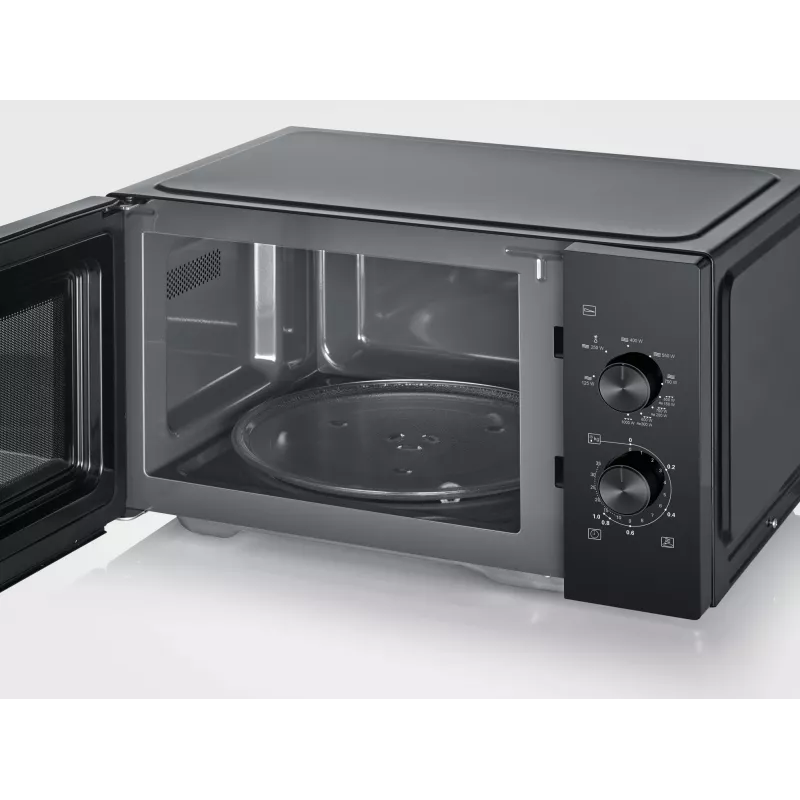 Kuchenka mikrofalowa z grillem SEVERIN MW 7792, wolnostojąca, 20 l, 900 W, czarna, przyciski i pokrętło