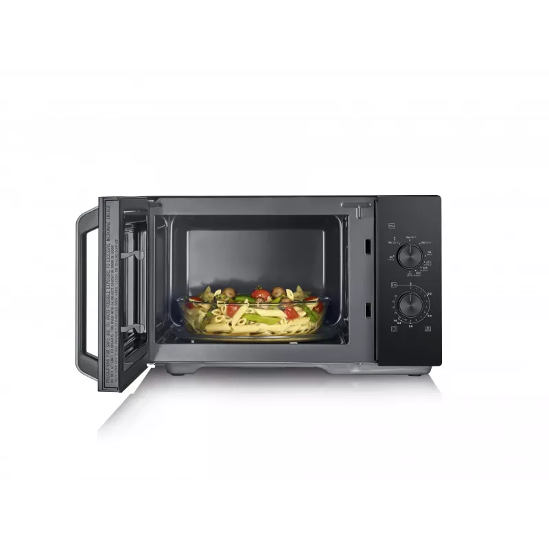 Kuchenka mikrofalowa z grillem SEVERIN MW 7792, wolnostojąca, 20 l, 900 W, czarna, przyciski i pokrętło