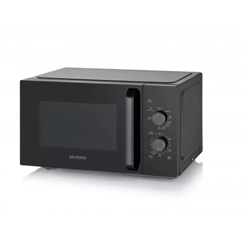 Kuchenka mikrofalowa z grillem SEVERIN MW 7792, wolnostojąca, 20 l, 900 W, czarna, przyciski i pokrętło