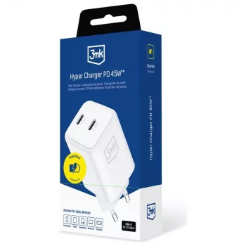 3MK Hyper Charger PD 45W GaN QC4+ PPS — Szybka ładowarka USB-C 45W