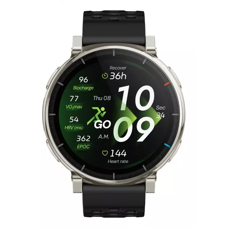 Smartwatch Amazfit Active 3 — 1,32 cala (3,35 cm) AMOLED 466×466 px, GPS, 365 mAh, pasek silikonowy