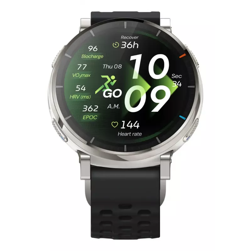 Smartwatch Amazfit Active 3 — 1,32 cala (3,35 cm) AMOLED 466×466 px, GPS, 365 mAh, pasek silikonowy