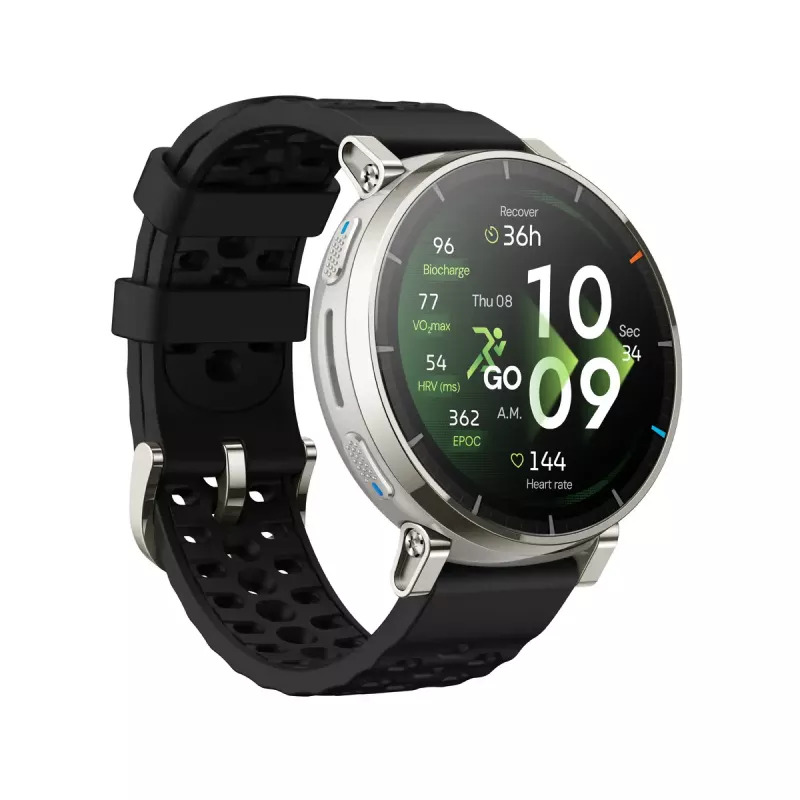 Smartwatch Amazfit Active 3 — 1,32 cala (3,35 cm) AMOLED 466×466 px, GPS, 365 mAh, pasek silikonowy