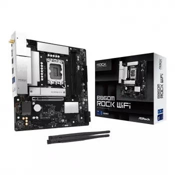 Płyta główna ASRock B860M Rock WiFi (mATX, Intel LGA 1851, DDR5, HDMI, DisplayPort)