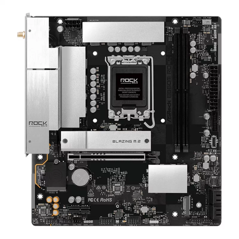 Płyta główna ASRock B860M Rock WiFi (mATX, Intel LGA 1851, DDR5, HDMI, DisplayPort)
