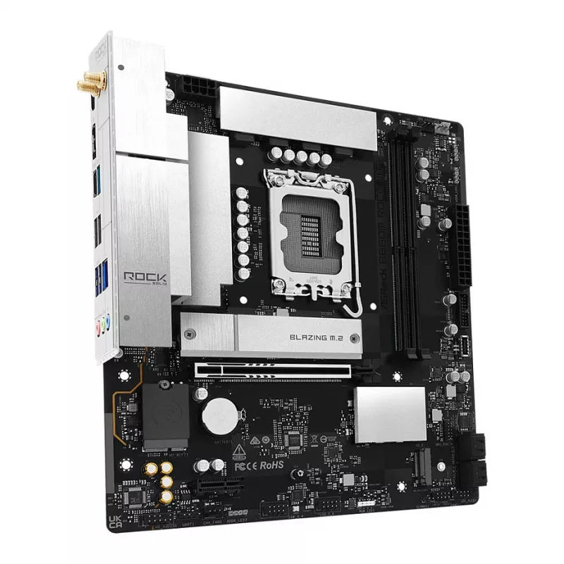Płyta główna ASRock B860M Rock WiFi (mATX, Intel LGA 1851, DDR5, HDMI, DisplayPort)