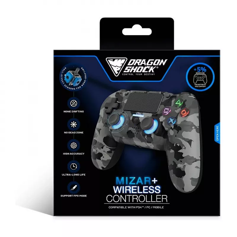 Kontroler Dragonshock Mizar+ Wireless Grey Camo PS4/PC