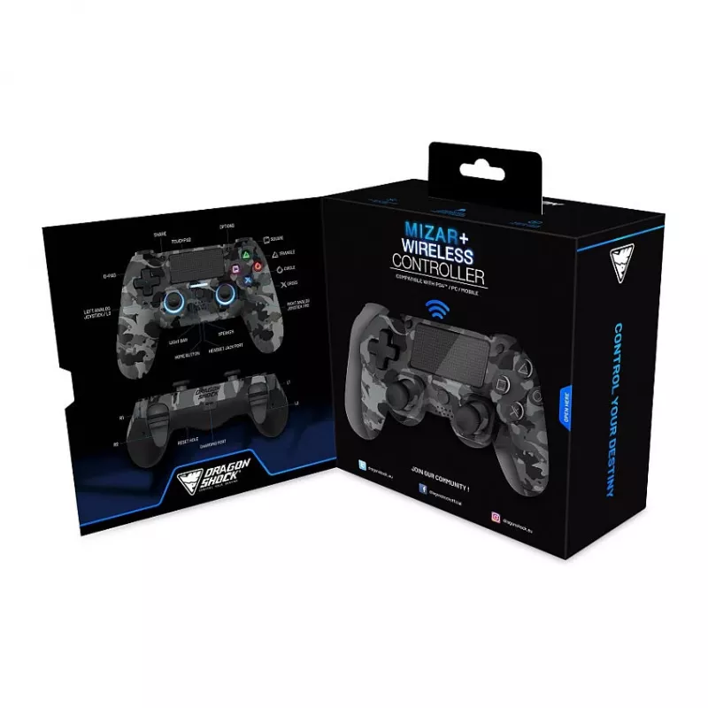 Kontroler Dragonshock Mizar+ Wireless Grey Camo PS4/PC