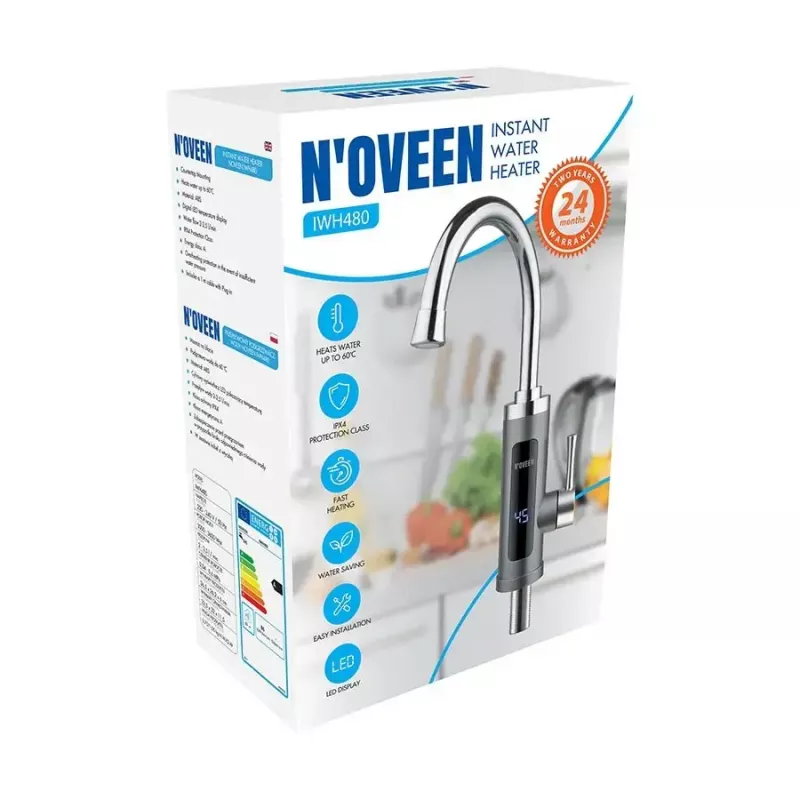 Przepływowy podgrzewacz wody NOVEEN IWH480 — natychmiastowy elektryczny podgrzewacz wody, model IWH480