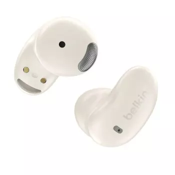 Zestaw słuchawkowy Belkin SoundForm Anywhere — douszny przewodowy i bezprzewodowy (USB-C, Bluetooth), biały, 4 g