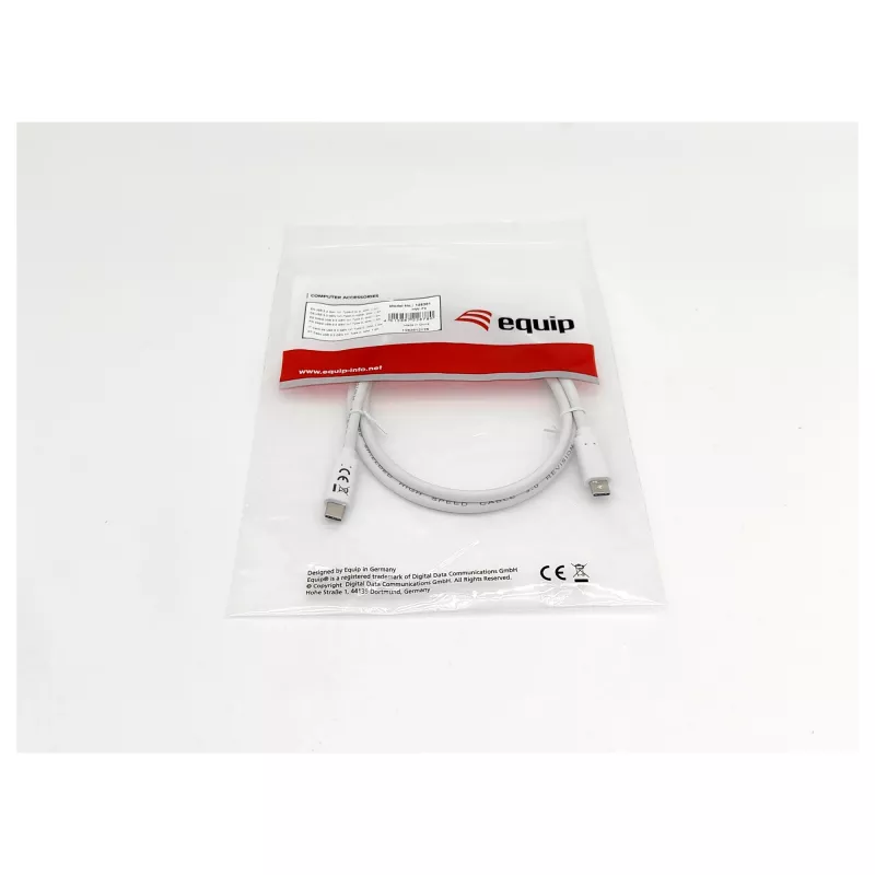 Kabel EQUIP USB 3.2 Gen 1 Typ-C do Typ-C 0,5 m PD 60 W 5 Gb/s biały