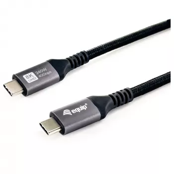 Kabel USB4 Gen3x2 C–C EQUIP 128380, 0,5 m, PD 3.1 240W, 40 Gbps, 8K/60Hz, Czarny