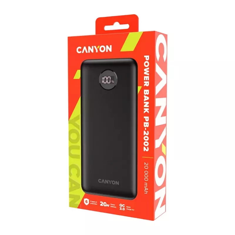 Canyon PB-2002 powerbank 20 000 mAh PD20W czarny