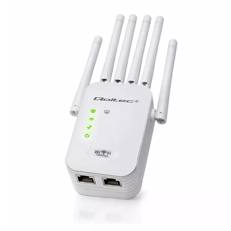 Wzmacniacz sygnału Wi‑Fi QOLTEC AC1200 – dwuzakresowy wzmacniacz sygnału QOLTEC AC1200