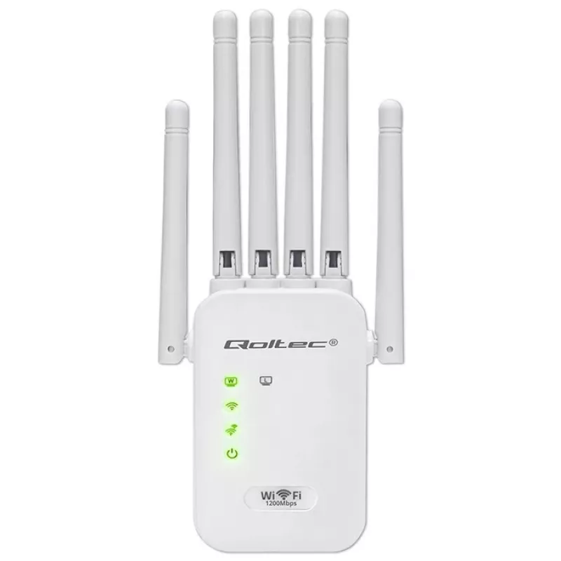 Wzmacniacz sygnału Wi‑Fi QOLTEC AC1200 – dwuzakresowy wzmacniacz sygnału QOLTEC AC1200