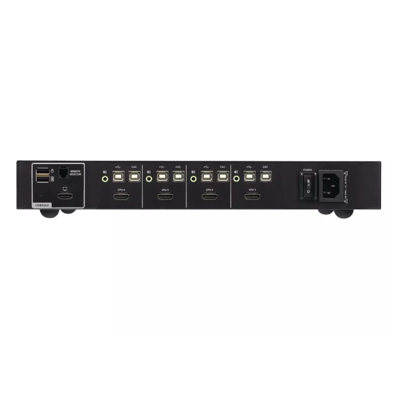 Przełącznik KVM ATEN 4-portowy USB HDMI z CAC, 4K UHD 3840x2160@60Hz, obudowa metalowa