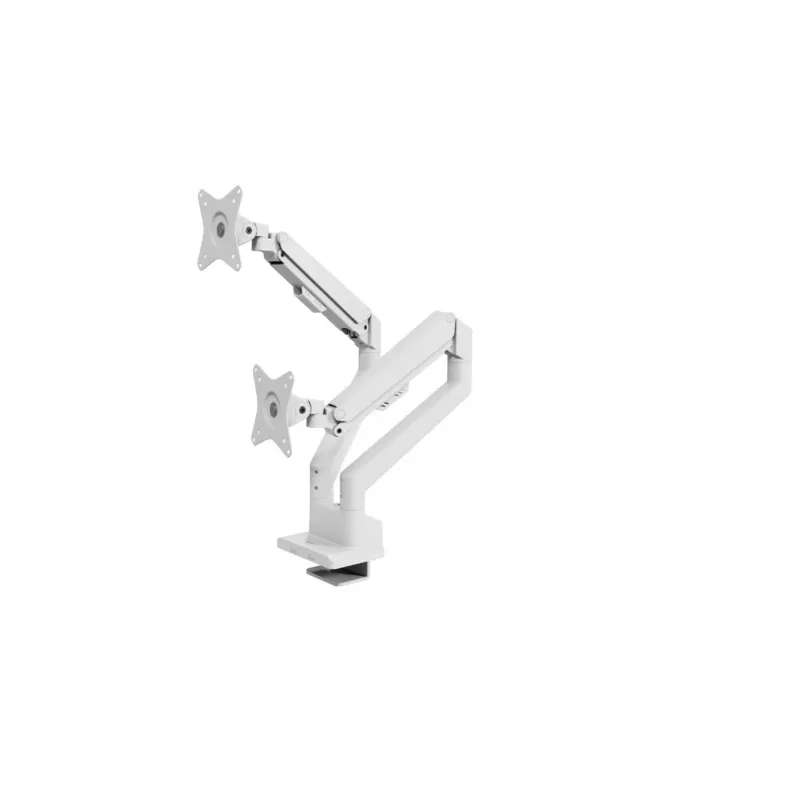 Uchwyt biurkowy do monitorów Arozzi AZ-ALZARE-NEO-DUO-WT dla 2 ekranów, do 81,3 cm (32 cale), 18 kg łącznie, VESA 75x75–100x100, biały