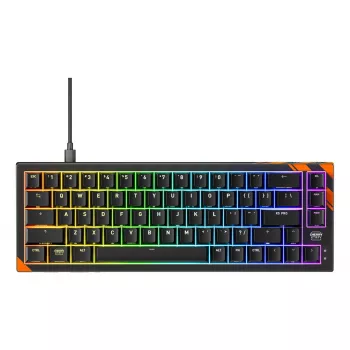 Mechaniczna klawiatura gamingowa Cherry K5 Pro TMR Compact — 65% QWERTY US, przewodowa USB, RGB, czarno-pomarańczowa