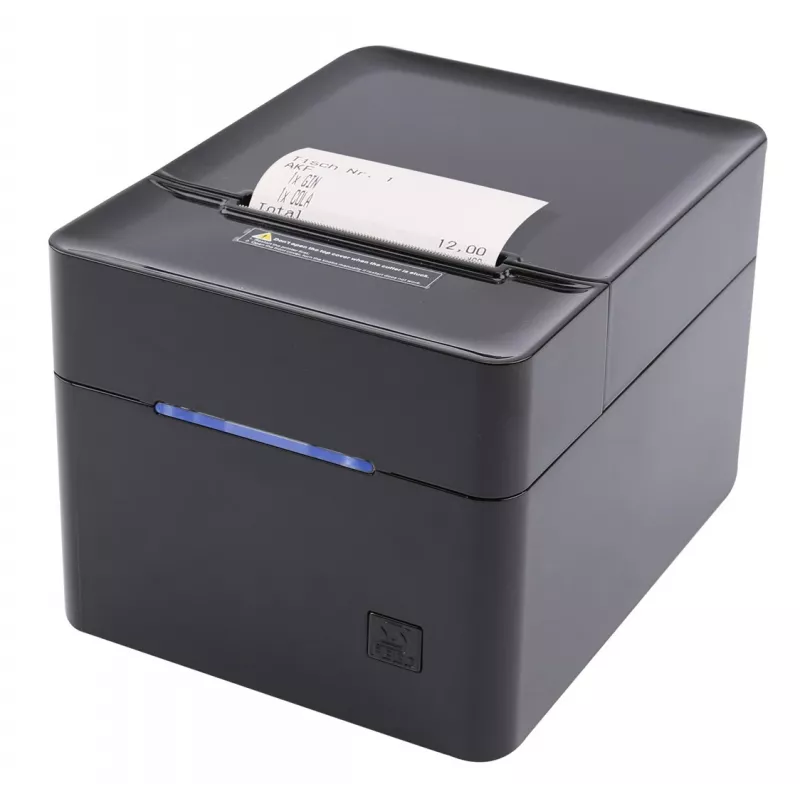 Drukarka POS Olympia 947990055 — Termiczna bezpośrednia, 250 mm/s, średnica rolki 80 mm, szerokość druku 80 mm, USB Typ-A, RS-232, przewodowa, czarna