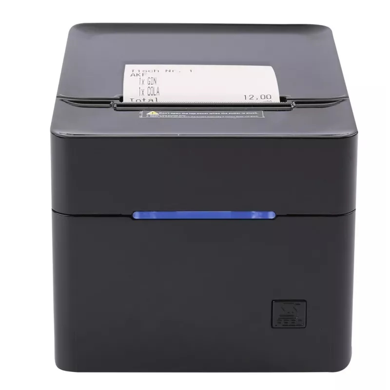 Drukarka POS Olympia 947990055 — Termiczna bezpośrednia, 250 mm/s, średnica rolki 80 mm, szerokość druku 80 mm, USB Typ-A, RS-232, przewodowa, czarna