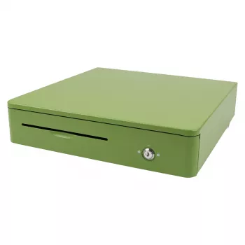 Elektroniczna kasa fiskalna Olympia M405, metalowa obudowa, zielony, 405×400×102 mm, 2 klucze