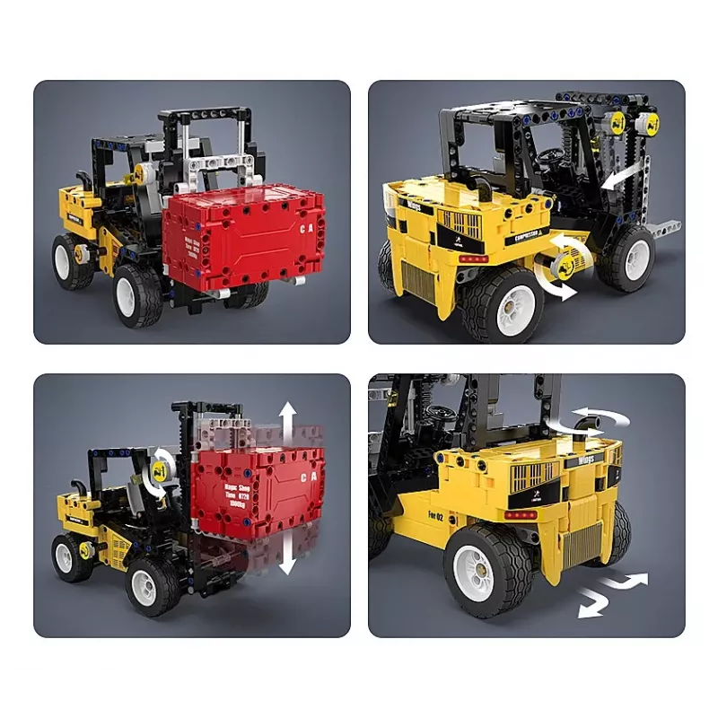 Forklift Jamara model CaDA Bricks — wózek widłowy dla dzieci, kolory: czarny, czerwony, żółty, zalecany wiek 8+