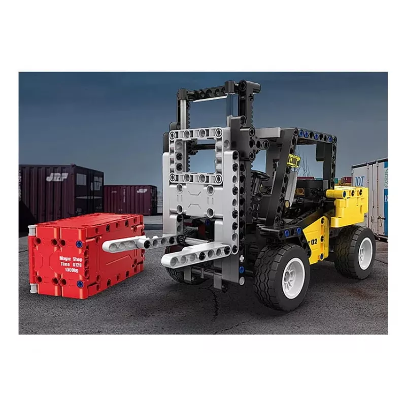 Forklift Jamara model CaDA Bricks — wózek widłowy dla dzieci, kolory: czarny, czerwony, żółty, zalecany wiek 8+