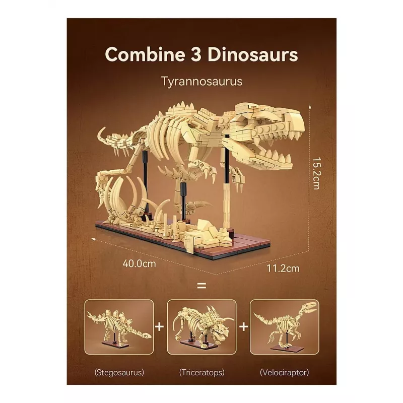 Building set Jamara CaDA Dinosaur fossil Stegosaurus — 297 pieces, age 8+, beige/brown