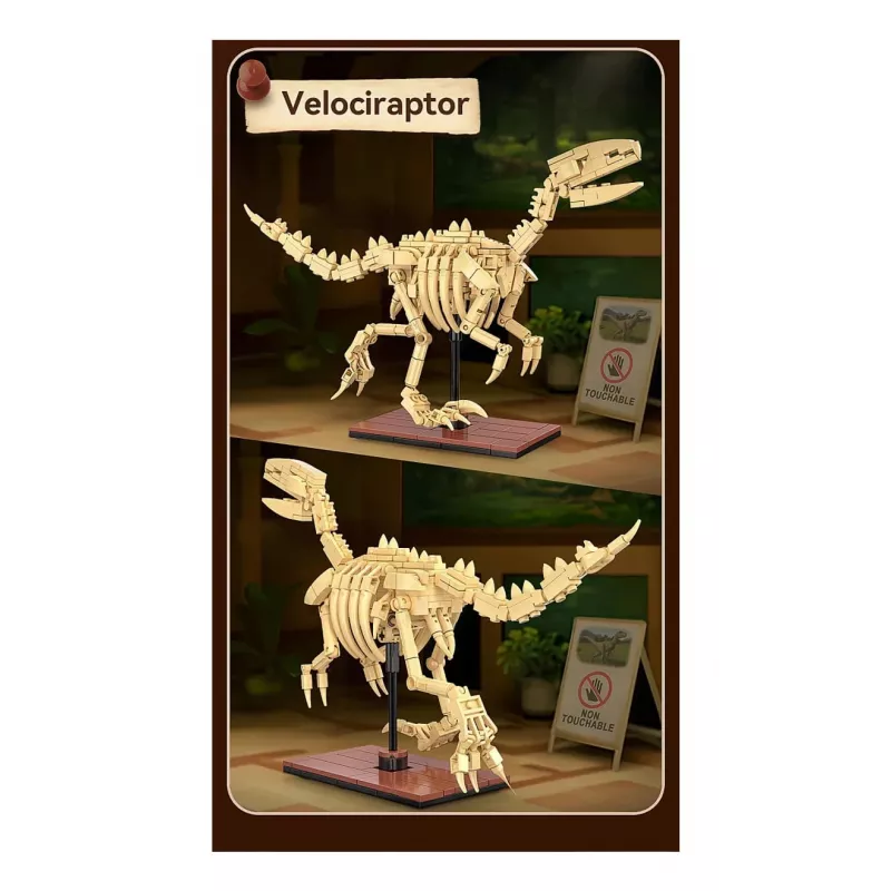 Zestaw konstrukcyjny Jamara CaDA Dinosaur fossil Velociraptor — 256 elementów, wiek 8+, beżowy/brązowy