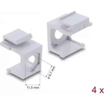 Osłona keystone biała z wejściem na kabel 7 mm, zestaw 4 szt. — DELock 87609