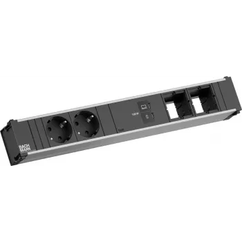 Listwa zasilająca Bachmann CONI z 2 gniazdami CEE 7/3 i 1 USB-C 100 W, 2 złączami montowanymi na kablu, kabel 0,2 m