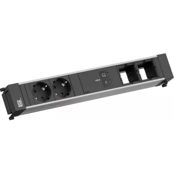 Ramka zasilająca listwa zasilająca Bachmann BM0023845 z 2 gniazdami CEE7/3, 1x USB-C (100W), 2x modułami łączącymi, kabel 0,2 m