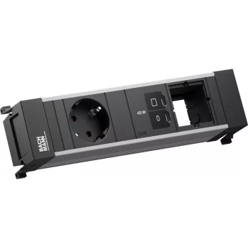 Moduł gniazda zasilania Power Frame Bachmann BM0024291 z 1x CEE7/3, 1x USB-C PD 45W, 1x kablem CM długość 0,2m