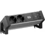 Bachmann DESK2 ALU Czarny Listwa biurkowa 2x CEE7/3 1x USB-C/C 45W czarny RAL9005