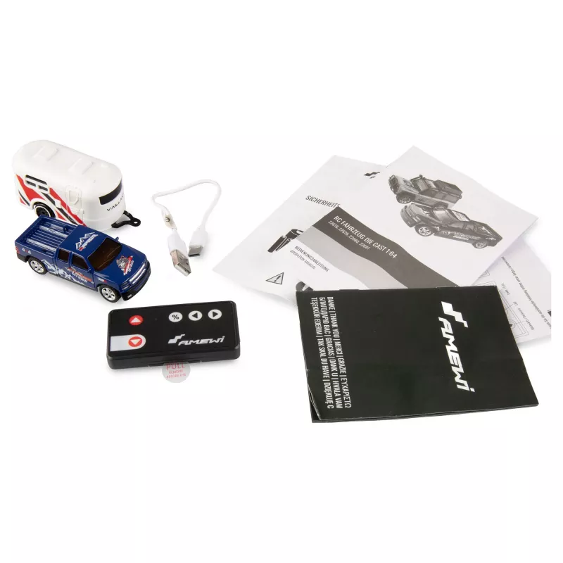 RC pickup Amewi 22680 1:64 RTR z przyczepą, niebieski