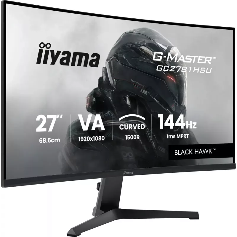 Monitor IIYAMA G-MASTER GC2781HSU-B1 27 cali Curved VA 1920×1080 144 Hz Hub USB Głośniki VESA Czarny