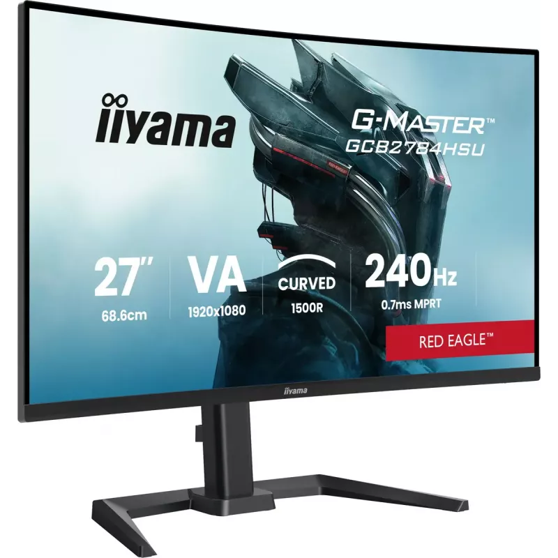 27-calowy IIYAMA G-MASTER GCB2784HSU-B1 zakrzywiony monitor gamingowy VA 240 Hz FHD 1920x1080 hub USB głośniki VESA