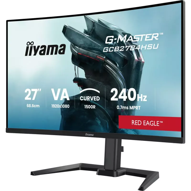 27-calowy IIYAMA G-MASTER GCB2784HSU-B1 zakrzywiony monitor gamingowy VA 240 Hz FHD 1920x1080 hub USB głośniki VESA