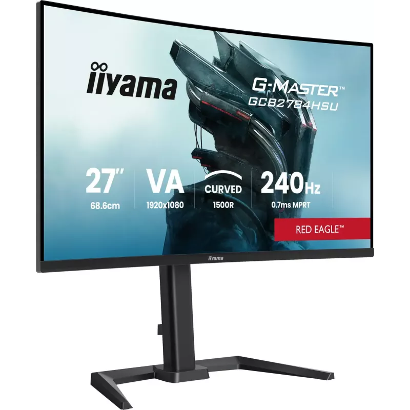 27-calowy IIYAMA G-MASTER GCB2784HSU-B1 zakrzywiony monitor gamingowy VA 240 Hz FHD 1920x1080 hub USB głośniki VESA