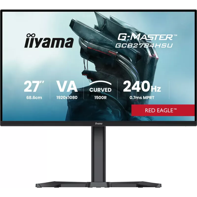 27-calowy IIYAMA G-MASTER GCB2784HSU-B1 zakrzywiony monitor gamingowy VA 240 Hz FHD 1920x1080 hub USB głośniki VESA